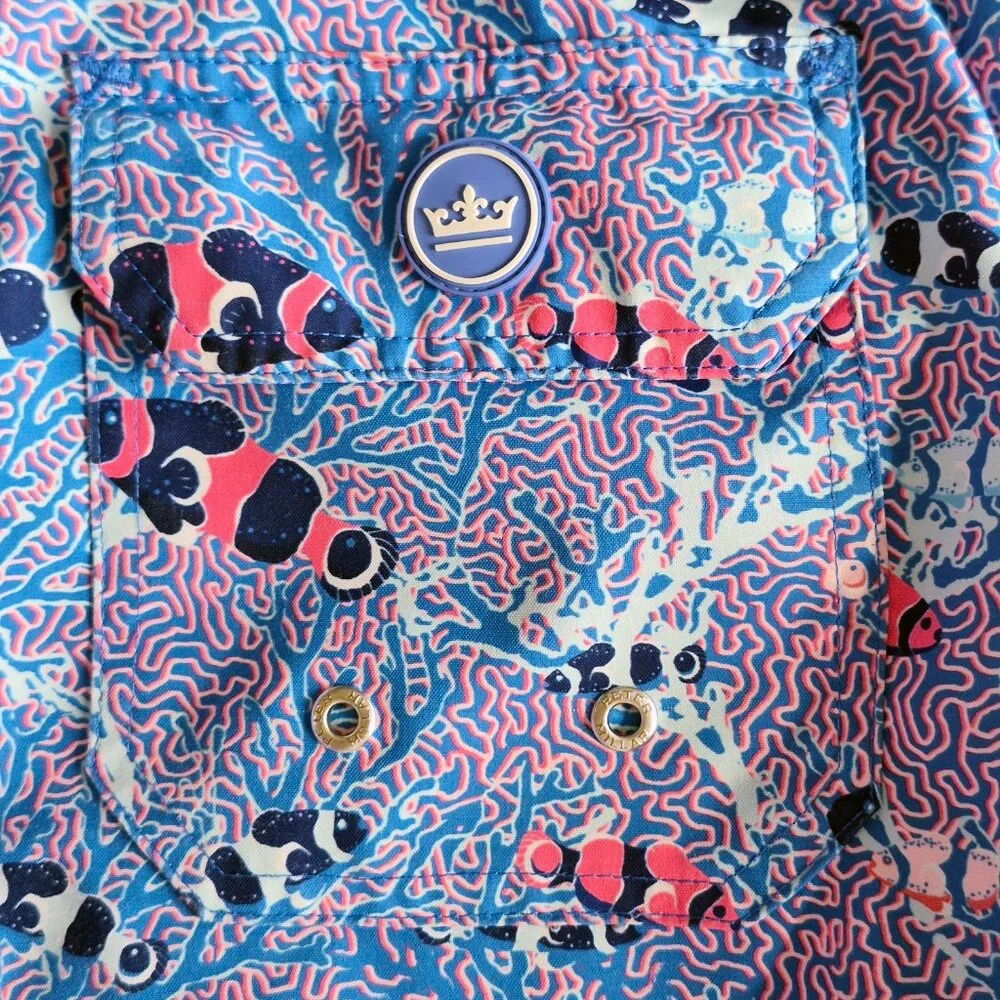 PETER MILLAR Men’s Colorful Clownfish Printed Swim Trunks Sz XL